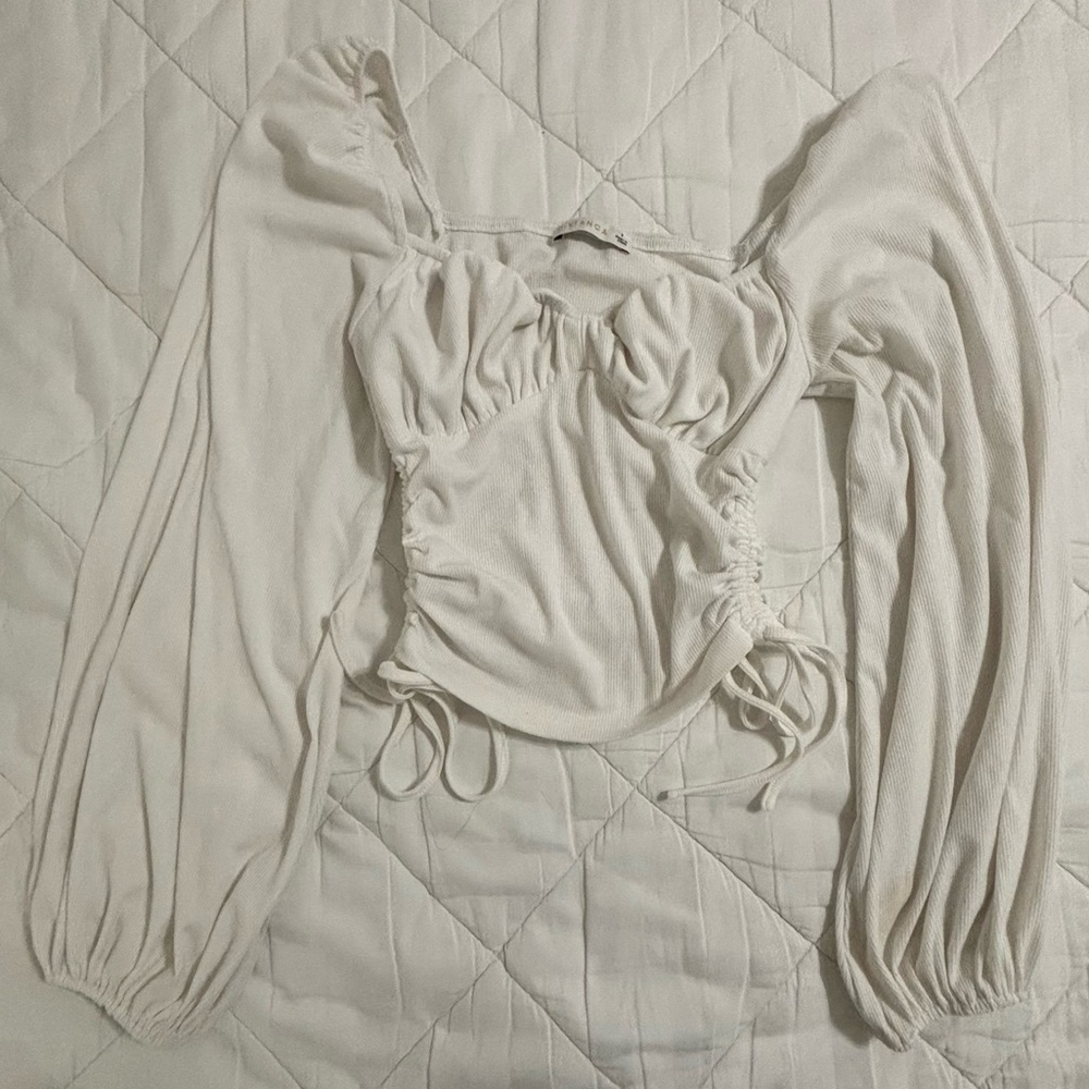 White Pesant Long Sleeve Top
